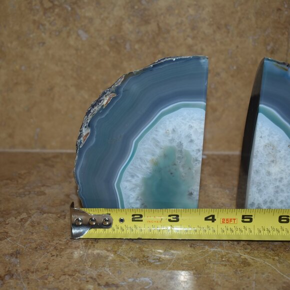 Vintage beautiful Agate Geode Quartz Crystal Rock Stone Rock Open book end - Picture 13 of 14